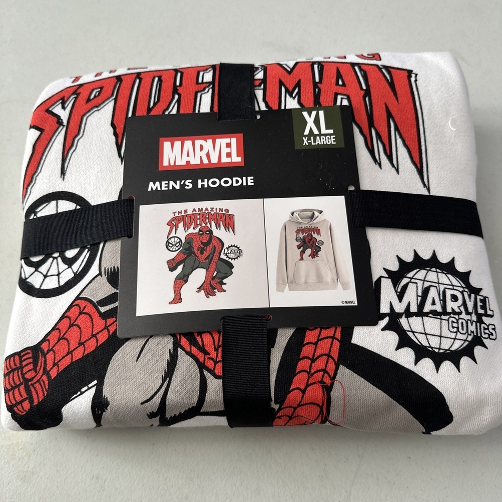 Marvel The Amazing Spiderman Hoodie Sweatshirt Men's Pullover XL